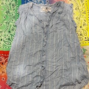 Cupio Blue and White Striped Blouse